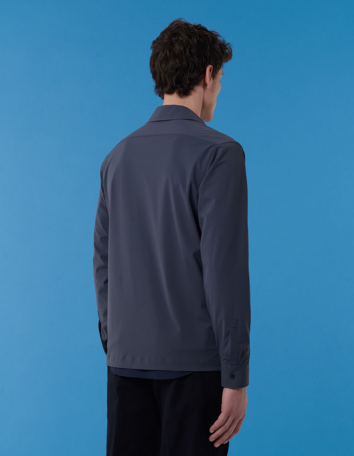 Dark Grey Textured Solid colour Shirt Collar spread Over 7