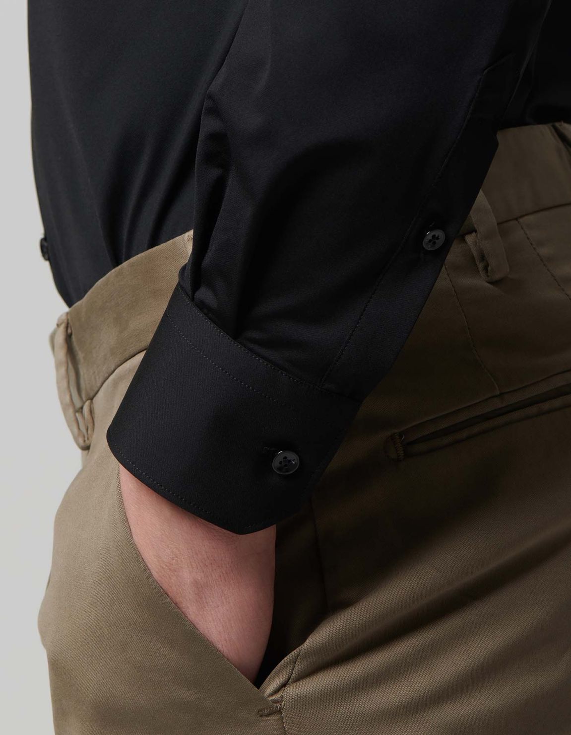 Black Twill Solid colour Shirt Collar small cutaway Evolution Classic Fit 4