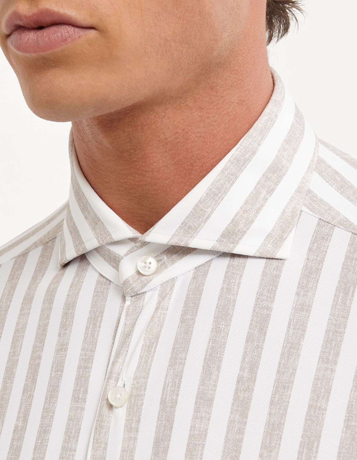 Brown Melange Textured Pattern Shirt Collar cutaway Tailor Custom Fit 2