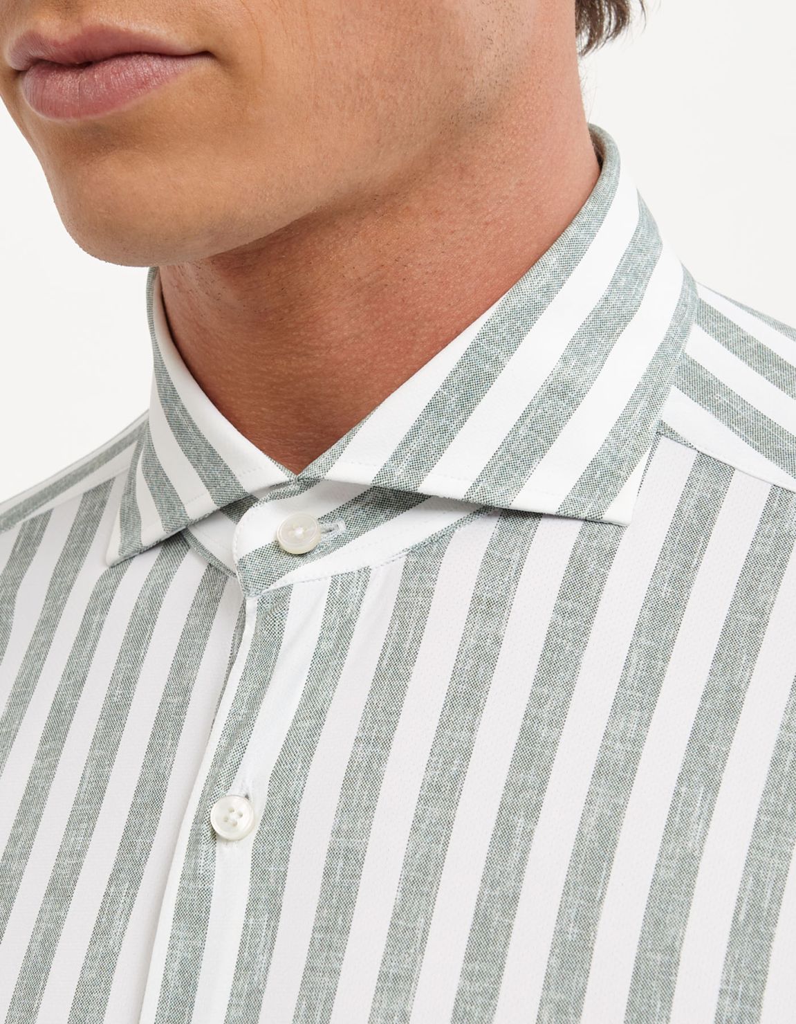 Sage Green Textured Pattern Shirt Collar cutaway Tailor Custom Fit 2
