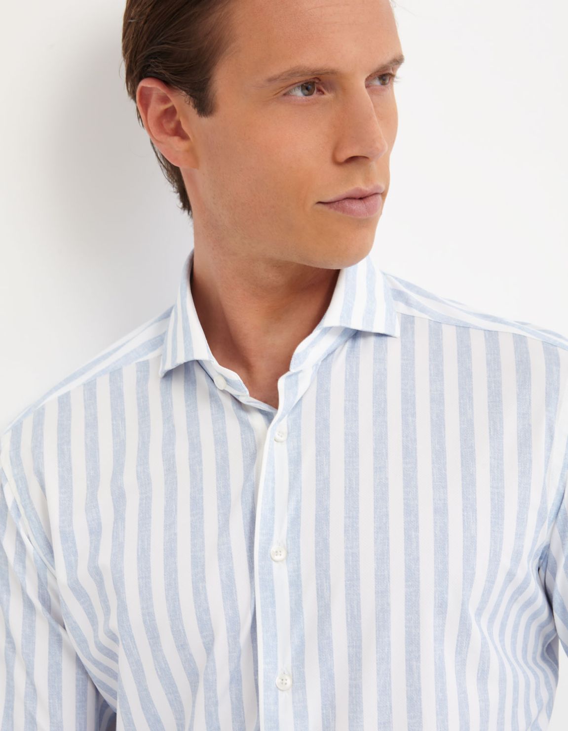 Light Blue Textured Pattern Shirt Collar cutaway Tailor Custom Fit 3