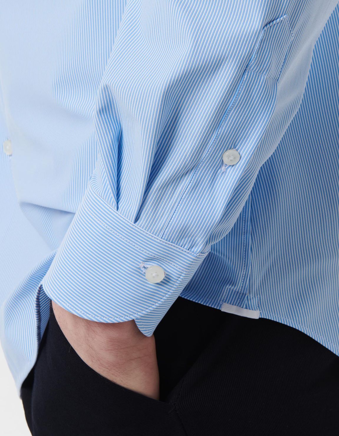 Light Blue Textured Stripe Shirt Collar small cutaway Tailor Custom Fit 5