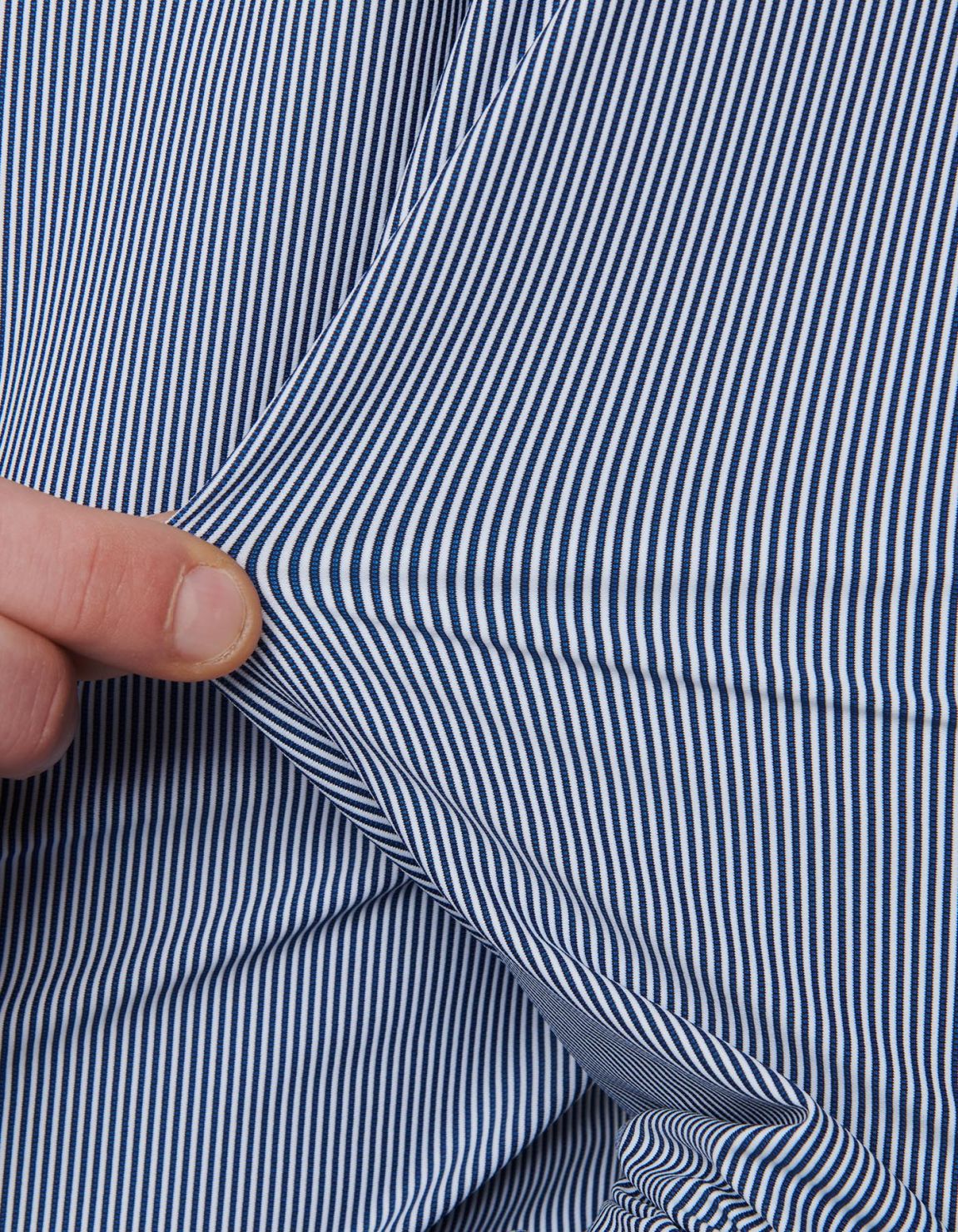 Dark Blue Textured Stripe Shirt Collar small cutaway Tailor Custom Fit 4