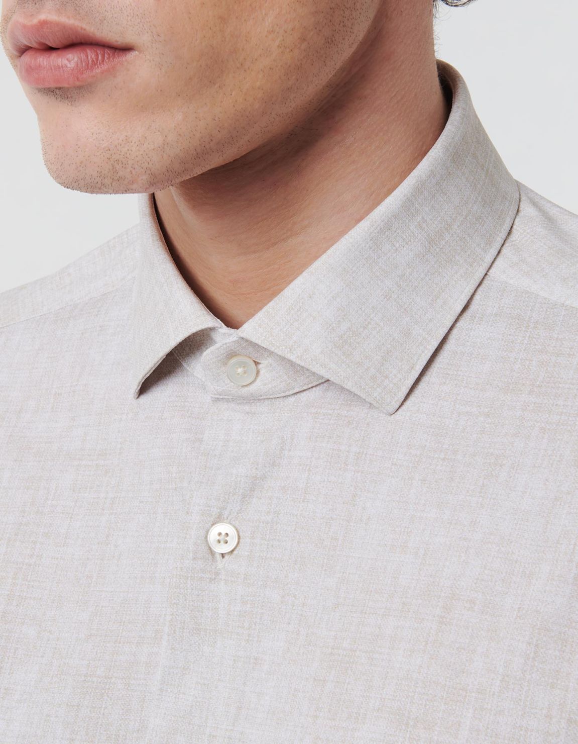 Beige Textured Pattern Shirt Collar small cutaway Tailor Custom Fit 2