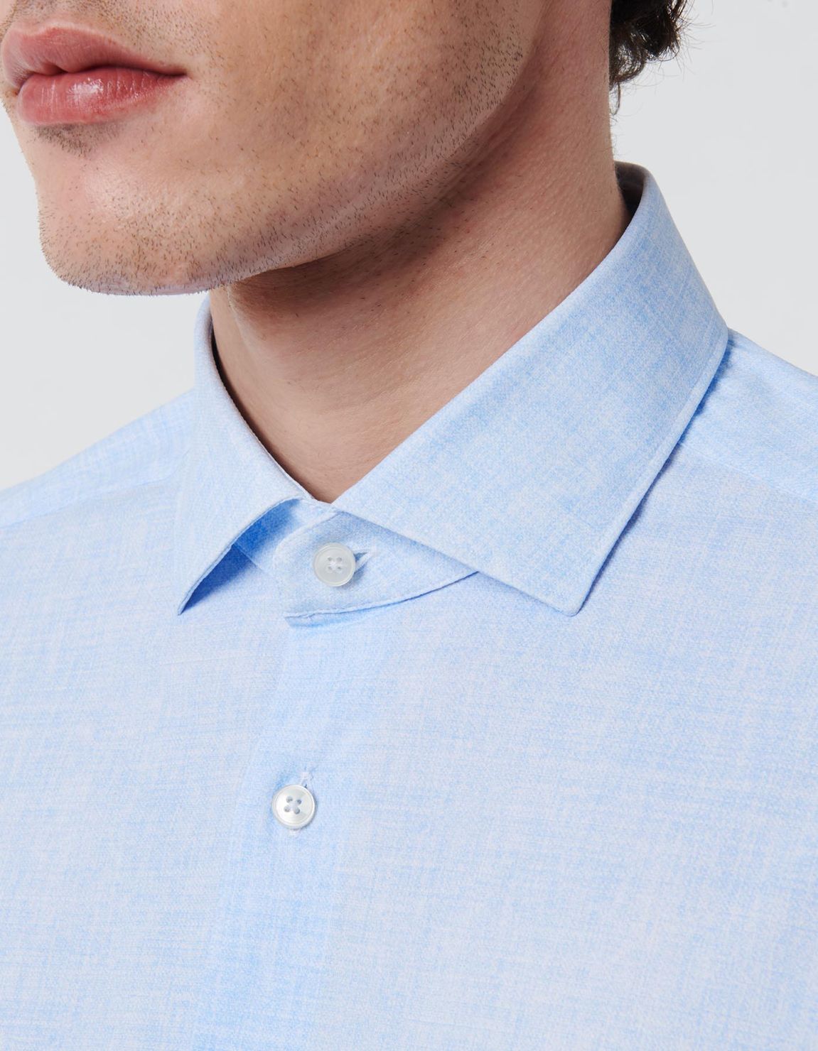 Light Blue Textured Pattern Shirt Collar small cutaway Tailor Custom Fit 2