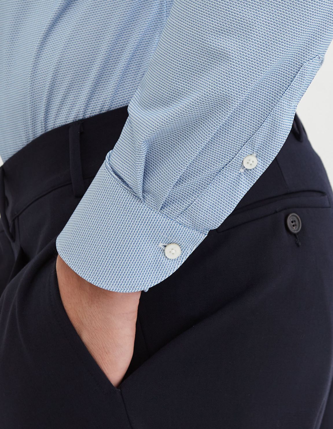 Light Blue Textured Pattern Shirt Collar small cutaway Tailor Custom Fit 5
