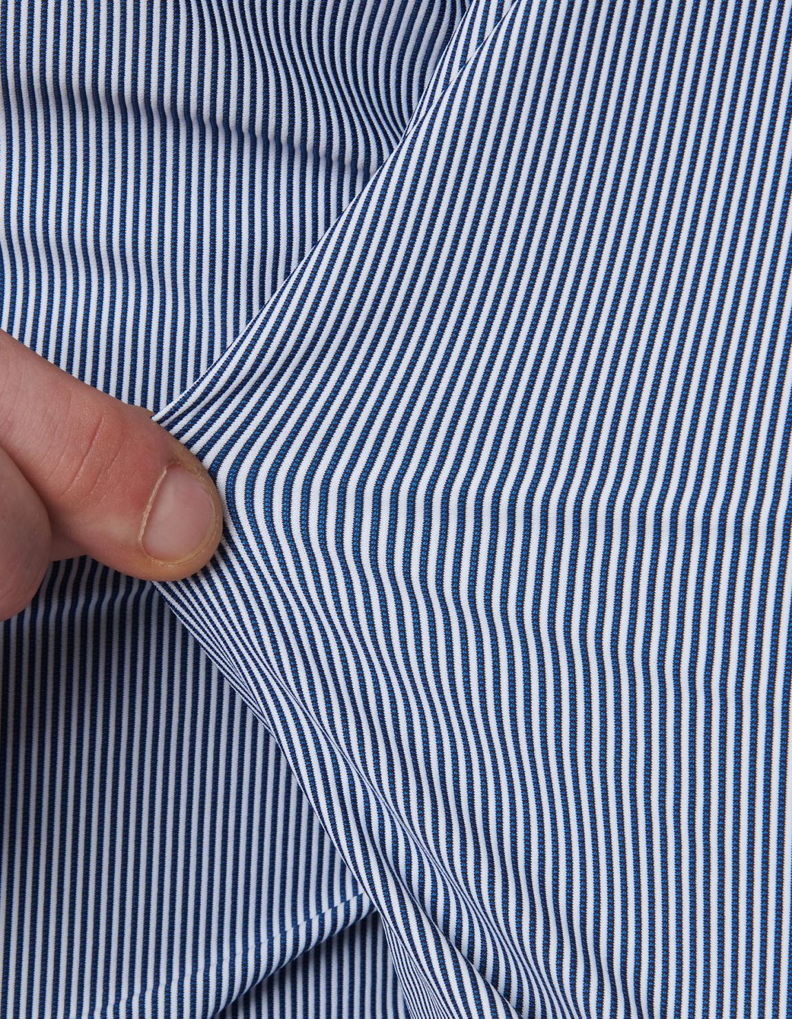Dark Blue Textured Stripe Shirt Collar small cutaway Slim Fit 4
