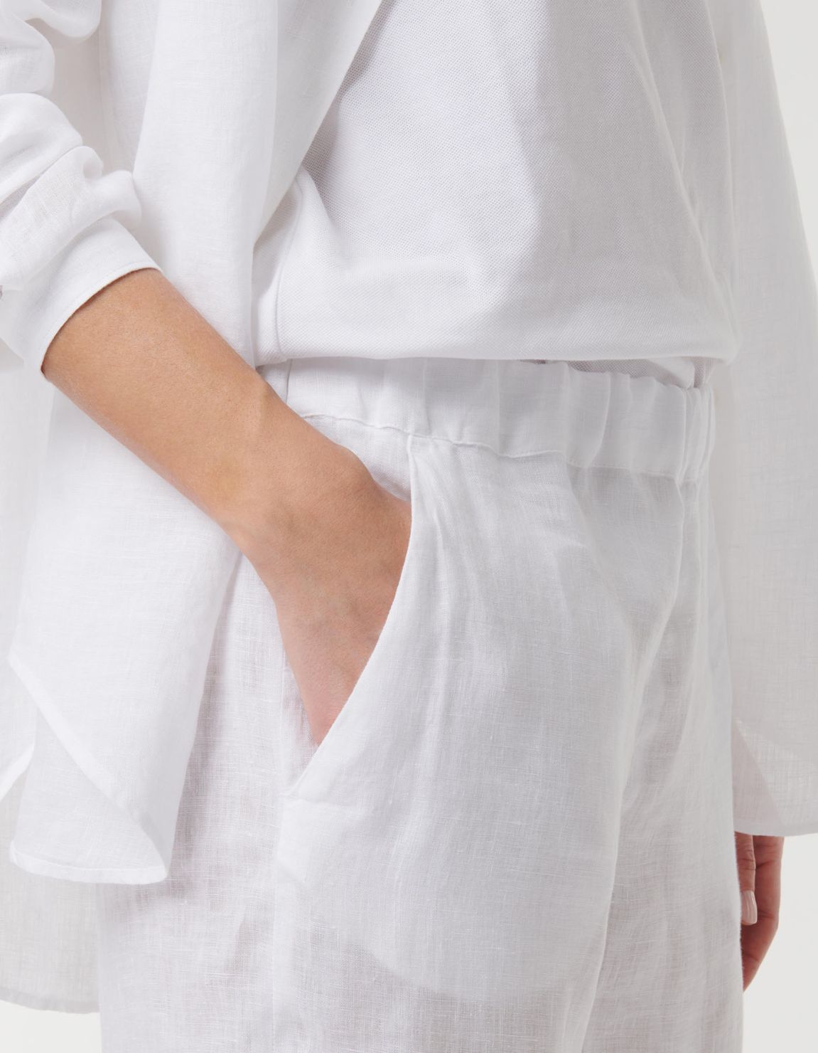 Pants White Linen Solid colour One Size 4