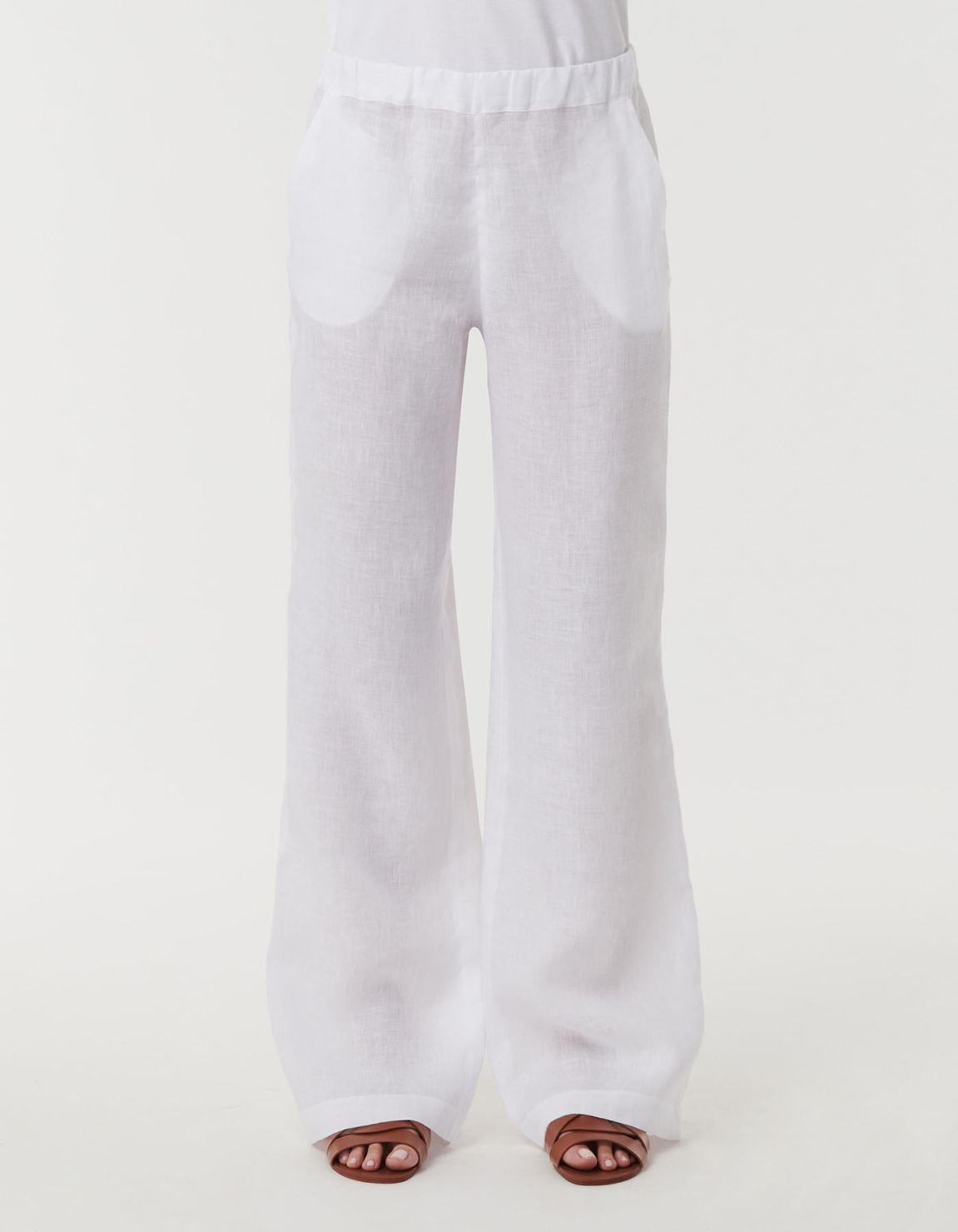 Pantalones Blanco Lino Liso One Size 2