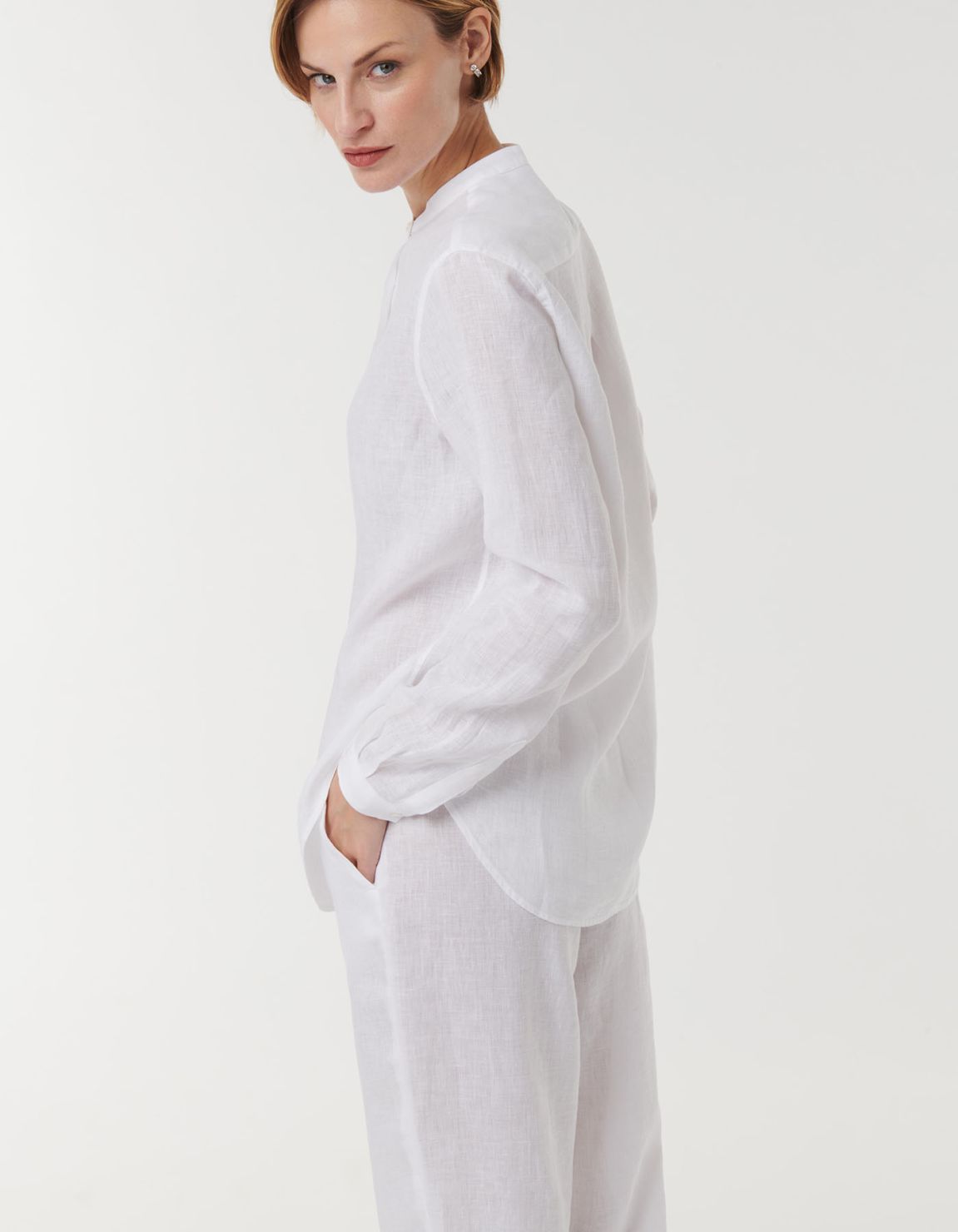 Pants White Linen Solid colour One Size 5