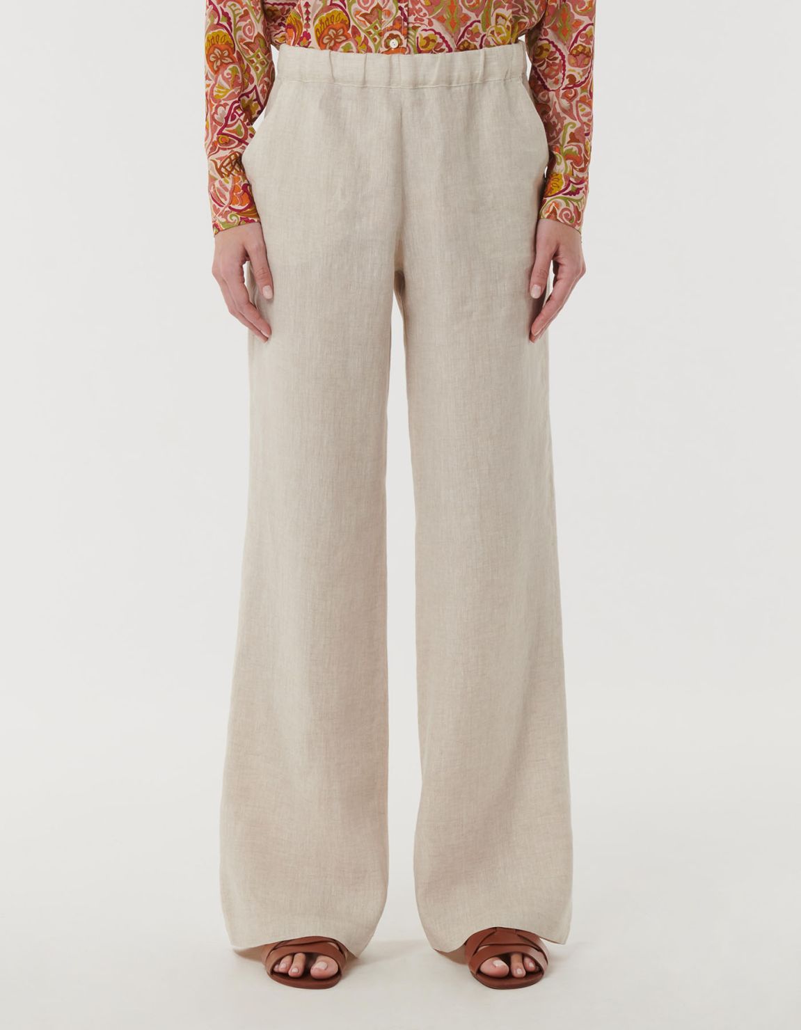 Pants Sand Linen Solid colour One Size 2