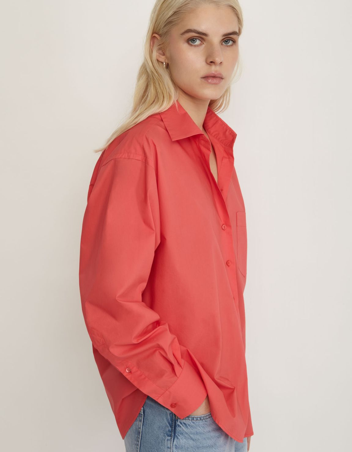 Chemise Corail Coton Unie Over 3
