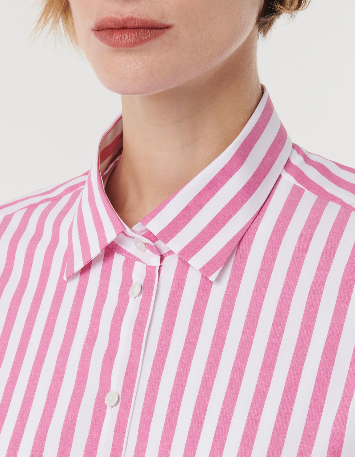 Shirt Dark Pink Cotton Stripe Over 2