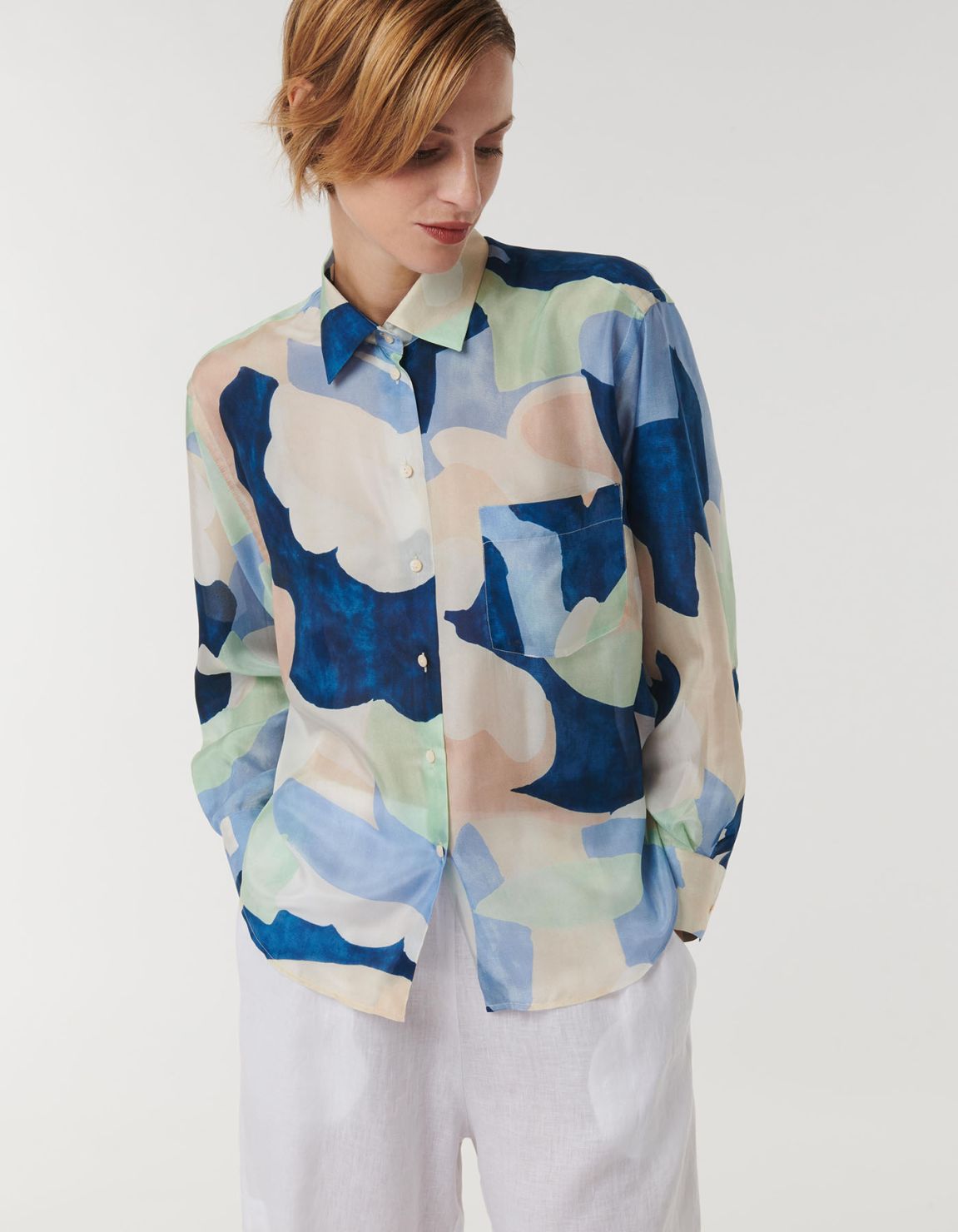 Shirt Multicolour Silk Pattern Over 3