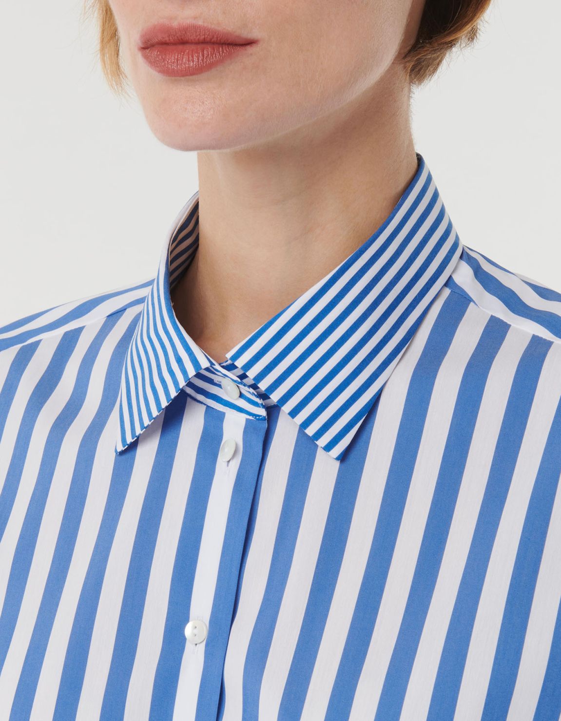 Shirt Blue Stretch Stripe Over 2