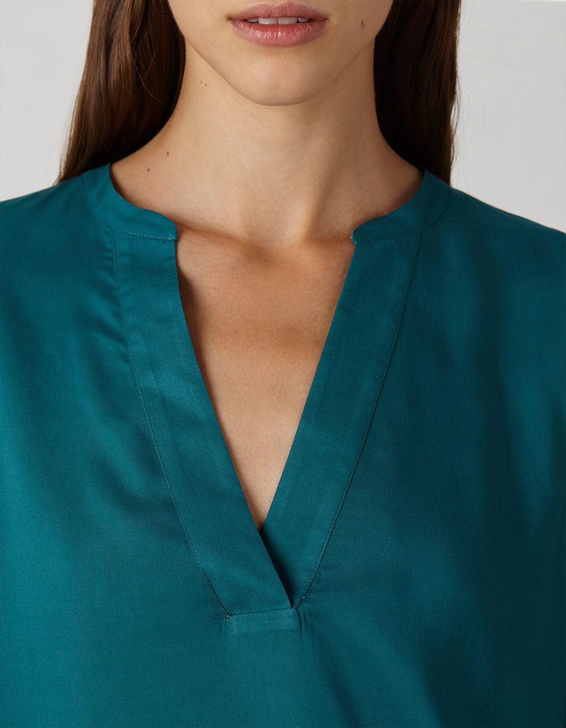 Blouse Teal Viscose Solid colour One Size 2