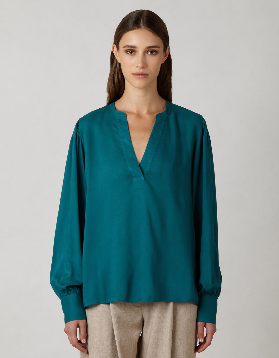 Blusa Verde azulado Viscosa Liso One Size 5