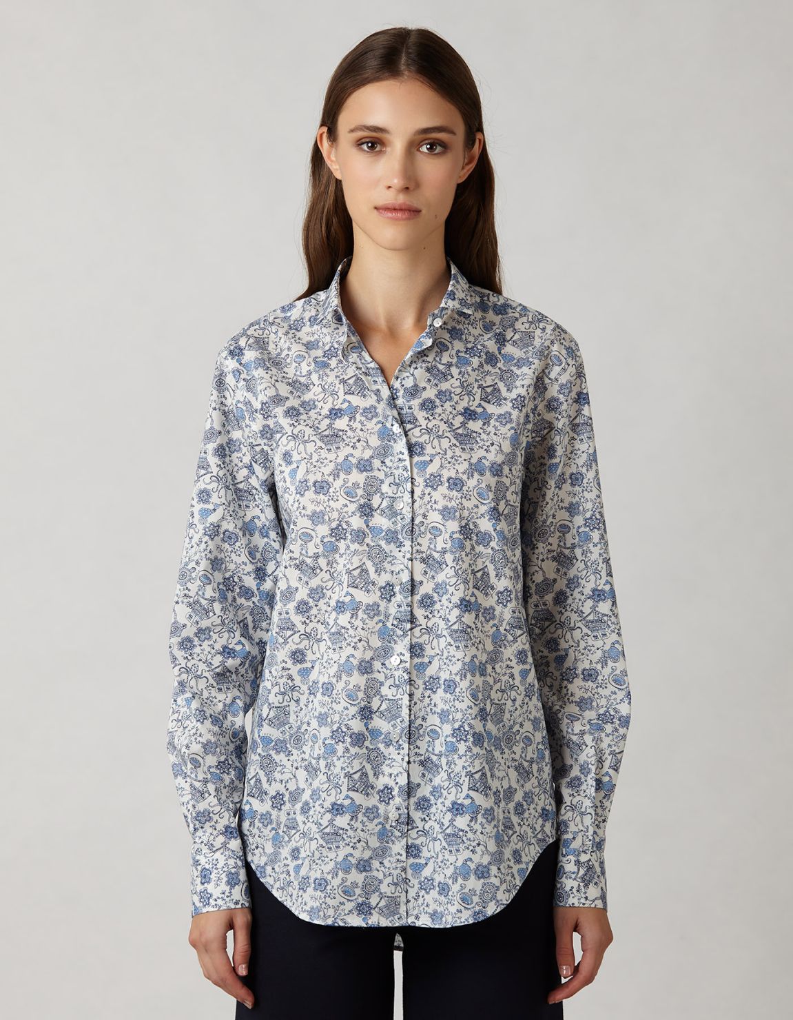 Shirt Light Blue Cotton Pattern Regular Fit 5