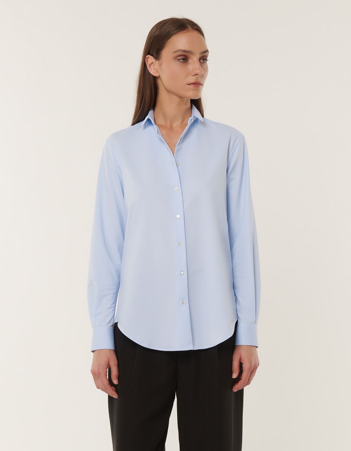 Shirt Sky Blue Active Solid colour Regular Fit 1