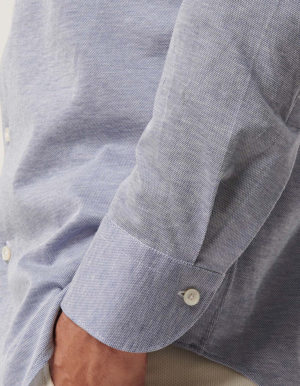 Light Blue Melange Jersey Solid colour Shirt Collar cutaway Tailor Custom Fit 4