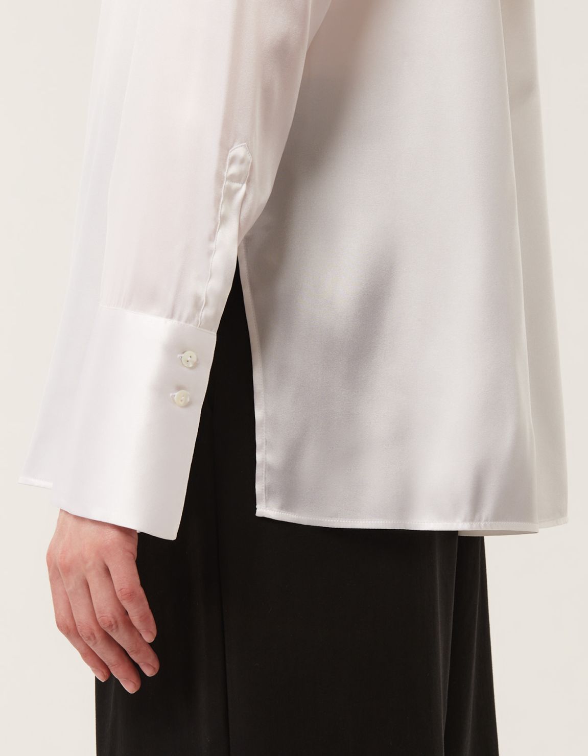 Shirt White Silk Solid colour Regular Fit 4