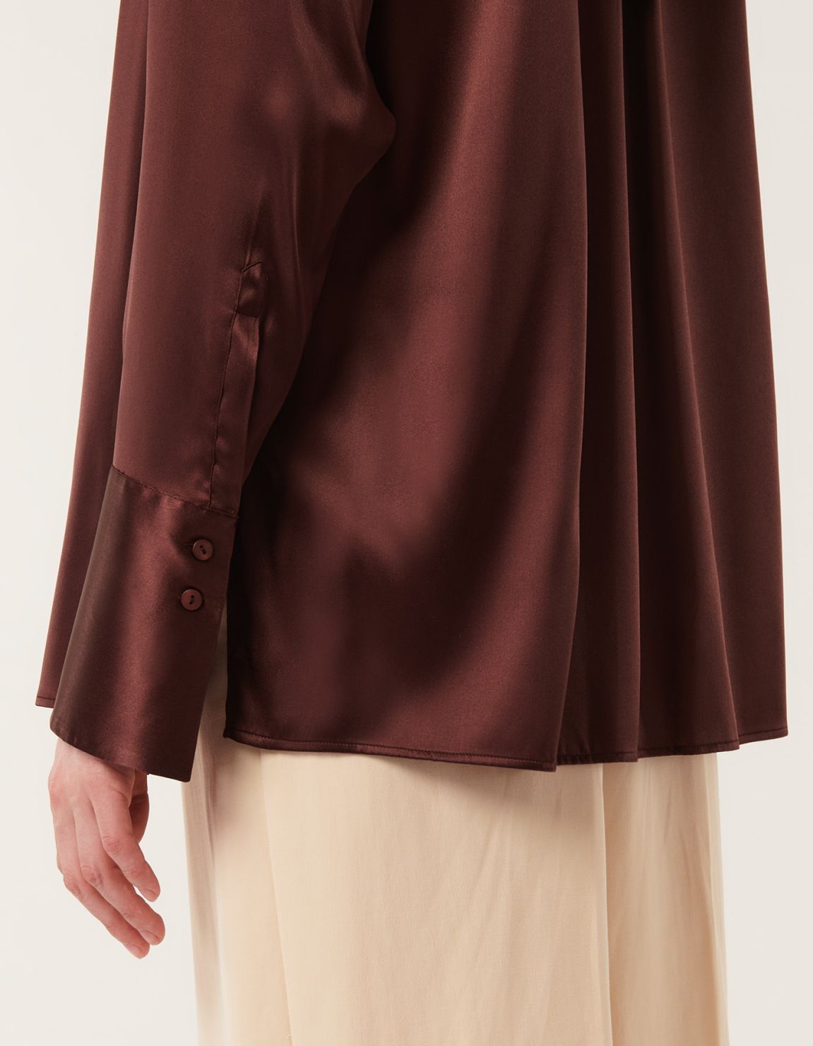 Shirt Brown Silk Solid colour Regular Fit 4