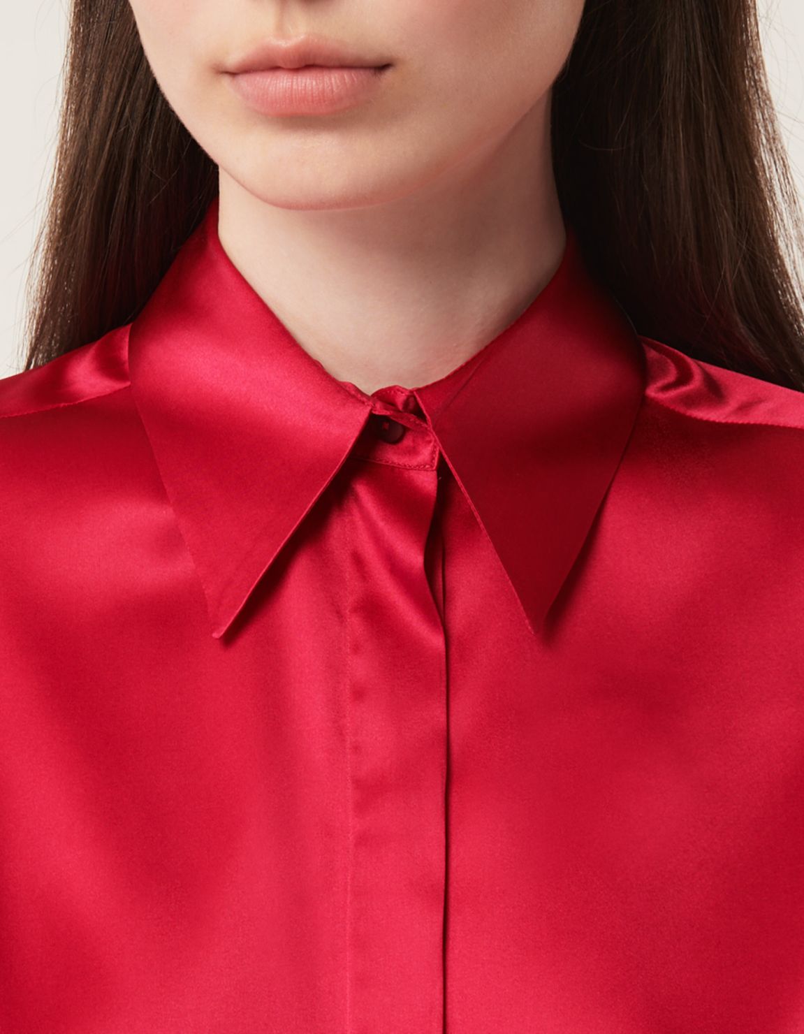 Camicia Rosso fragola Seta Tinta Unita Regular Fit 2