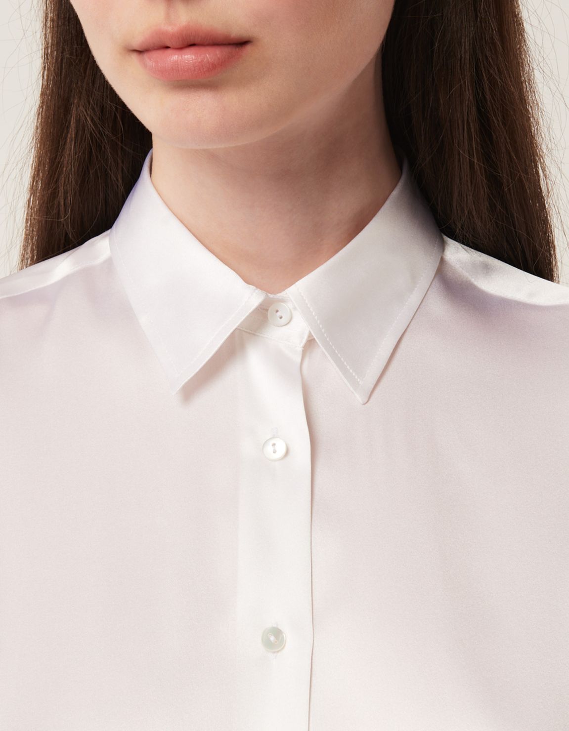 Shirt White Silk Solid colour Regular Fit 2
