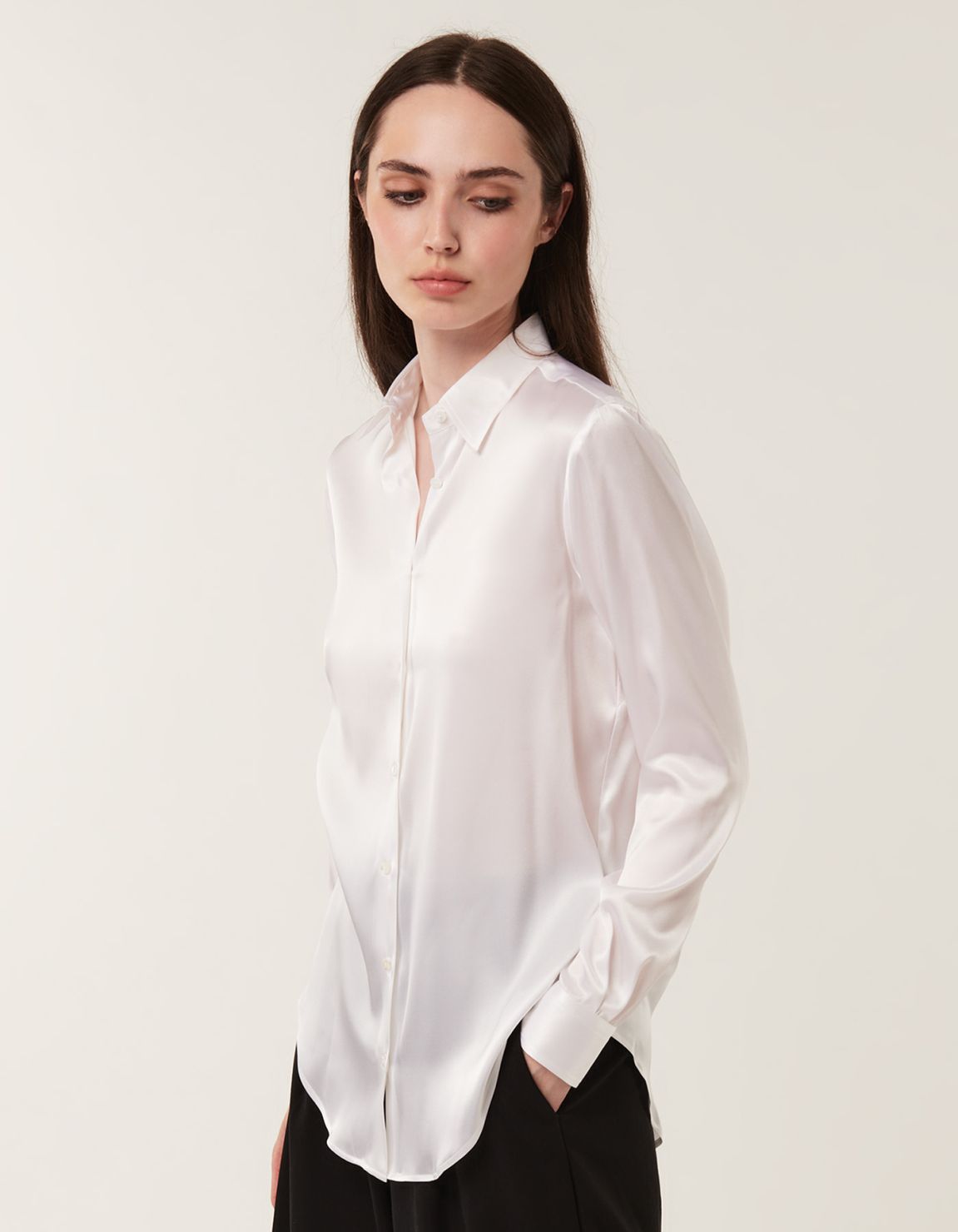Camicia Bianco Seta Tinta Unita Regular Fit 5