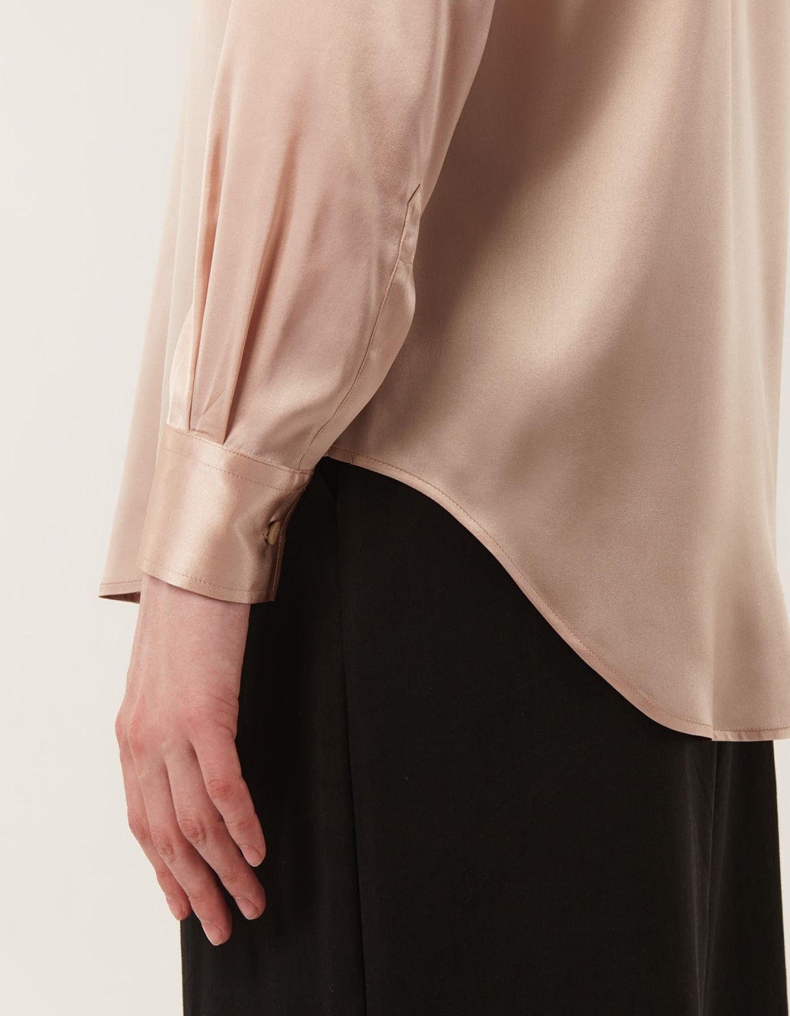 Shirt Beige Silk Solid colour Regular Fit 4