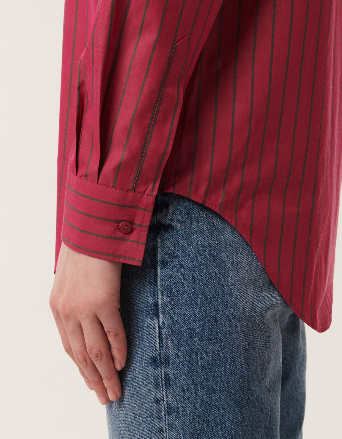 Shirt Fuchsia Cotton Stripe Regular Fit 4