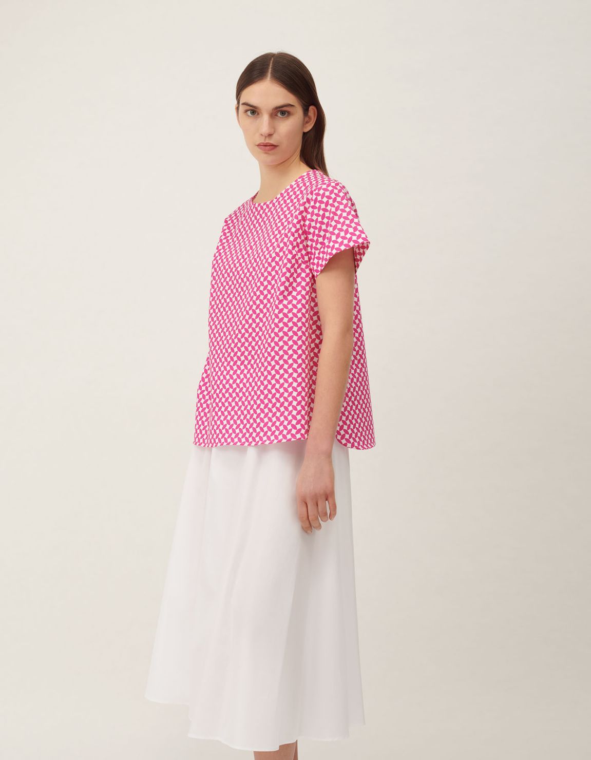 Bluse Pink Stretch Muster One Size 2