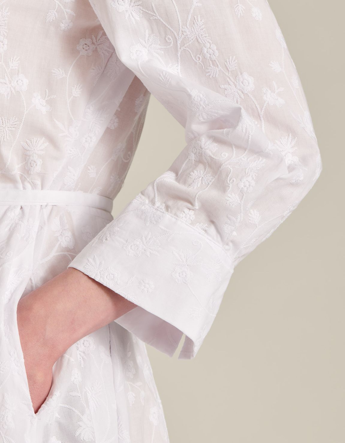 Kleid Weiß Baumwolle Muster Regular Fit 4