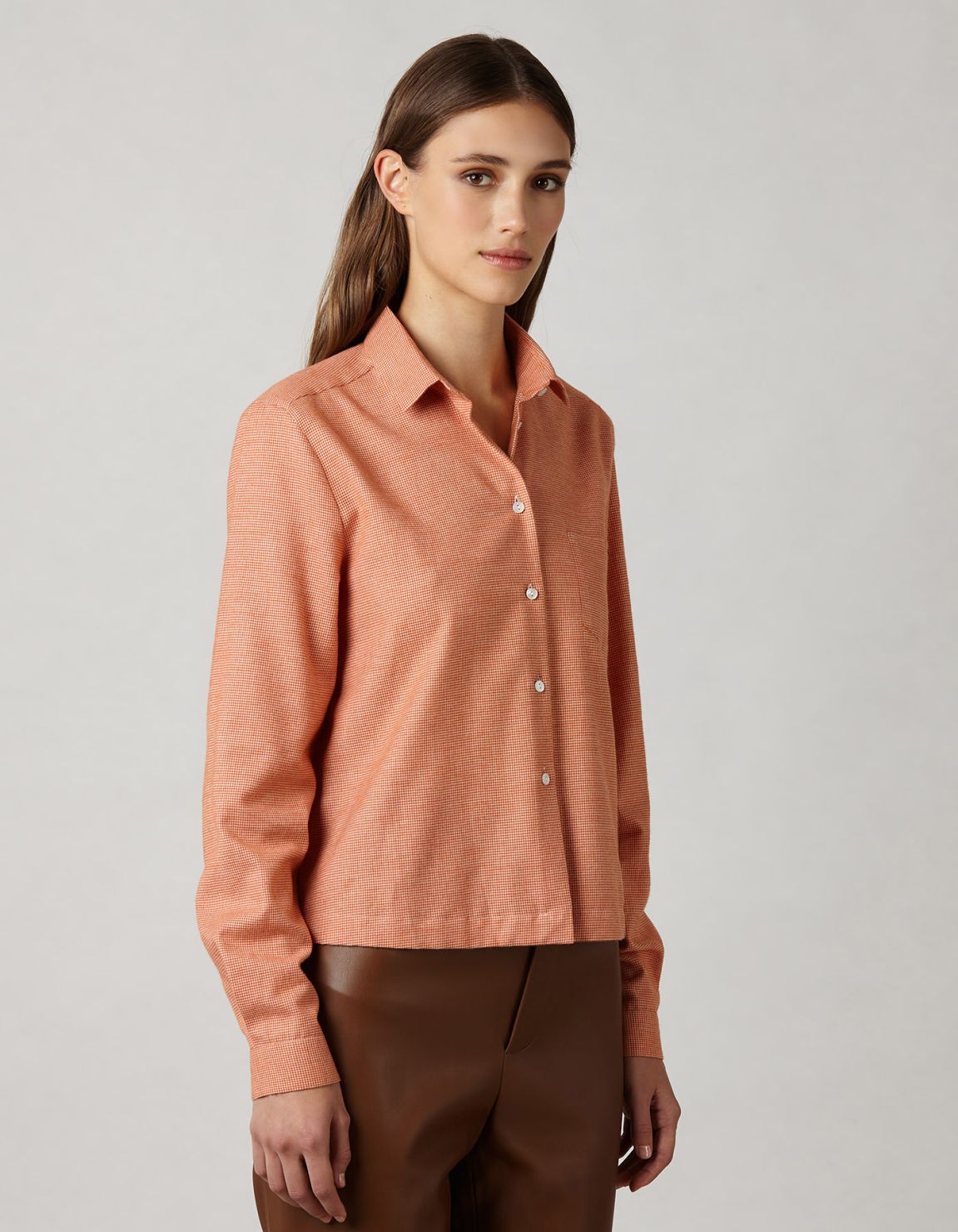 Camicia Arancione Flanella Fantasia Regular Fit 3