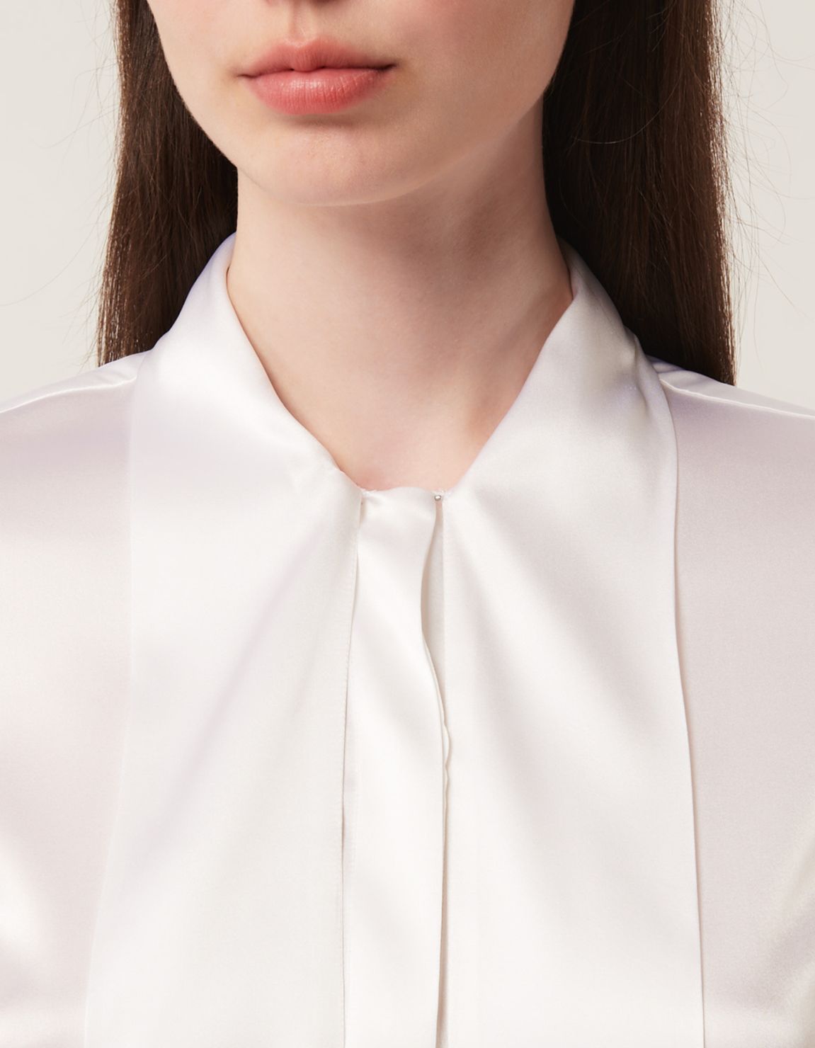 Shirt White Silk Solid colour Slim Fit 2