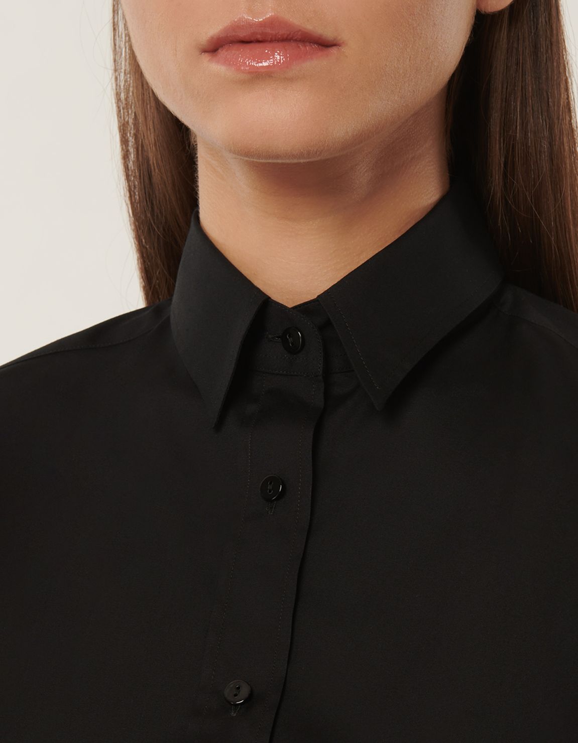 Camisa Negro Elástico Liso Slim Fit 8
