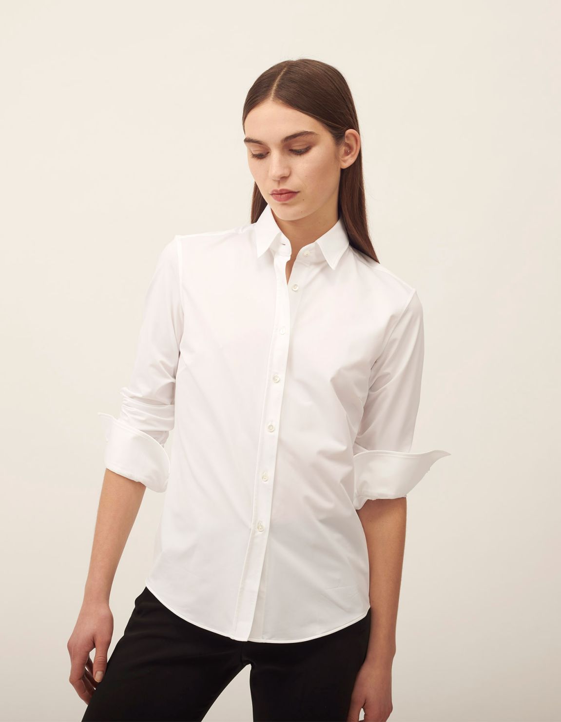 Camisa Blanco Active Liso Slim Fit 4