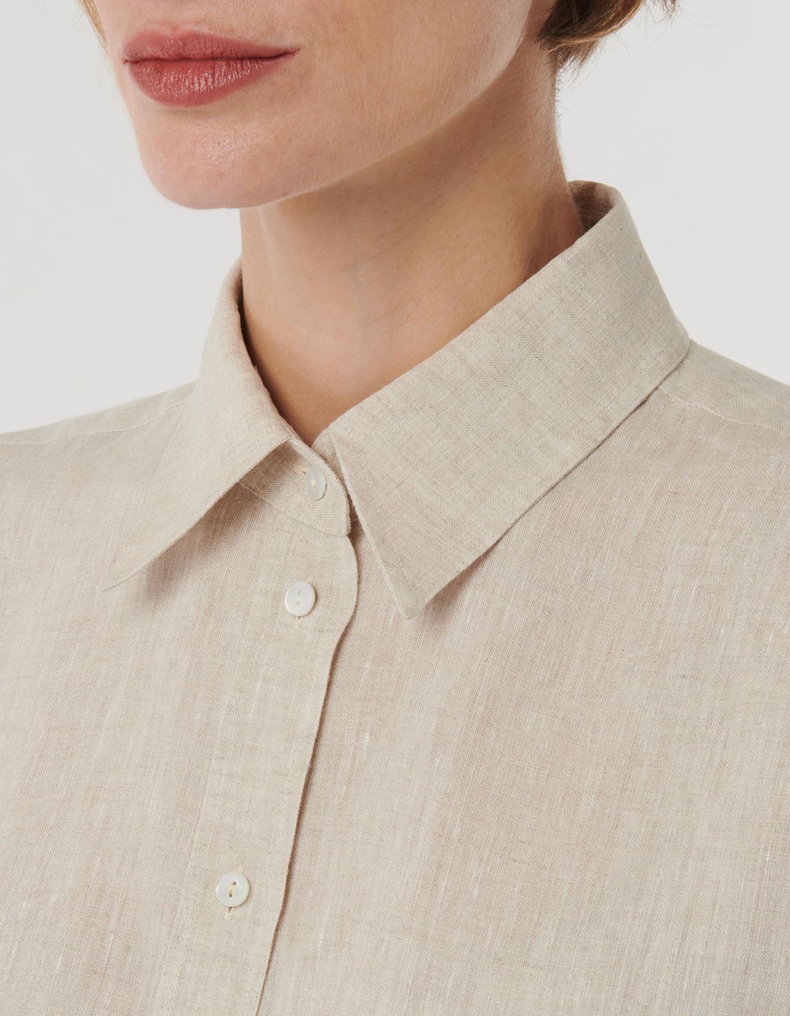 Shirt Sand Linen Solid colour Over 2