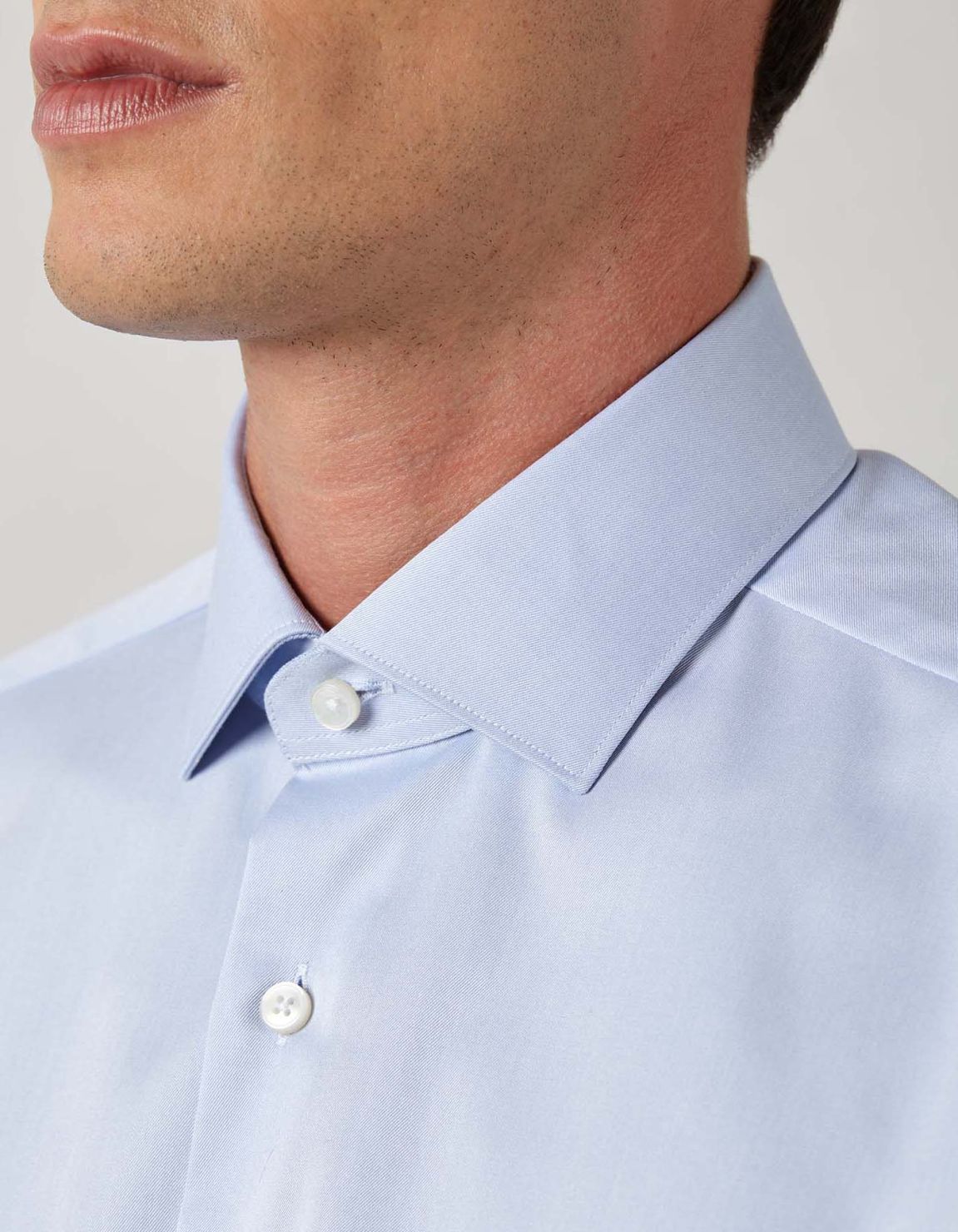 Light Blue Twill Solid colour Shirt Collar small cutaway Evolution Classic Fit 2