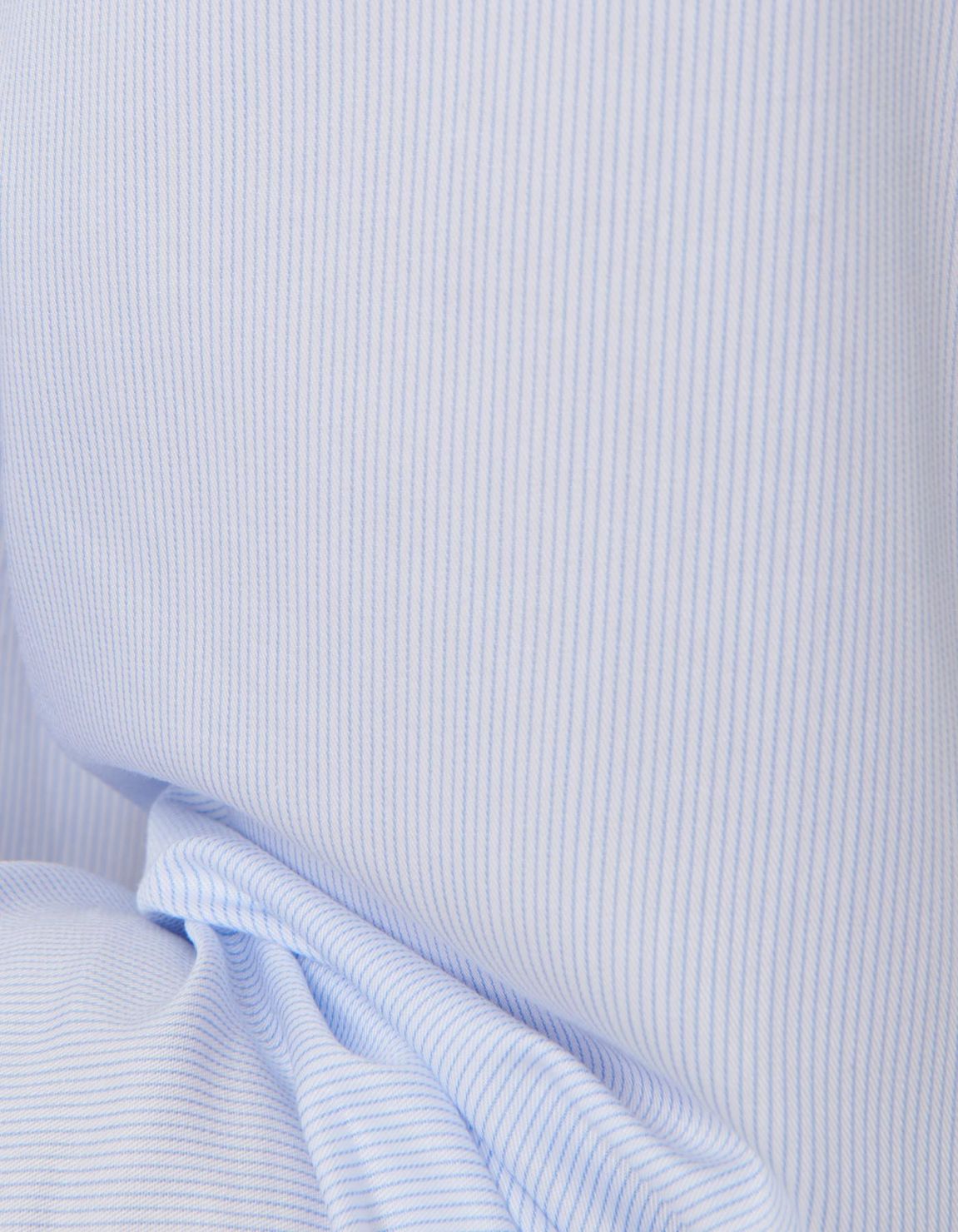 Light Blue Twill Stripe Shirt Collar small cutaway Evolution Classic Fit 4