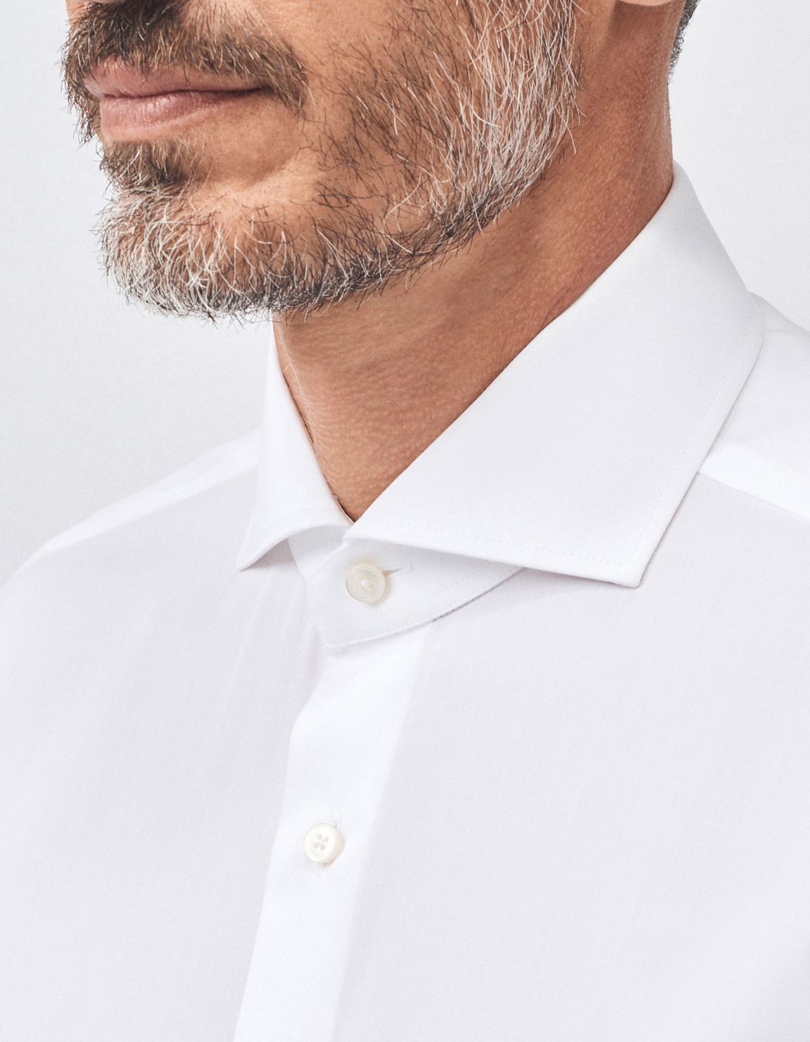 Camicia Collo francese Tinta Unita Twill Bianco Tailor Custom Fit 3