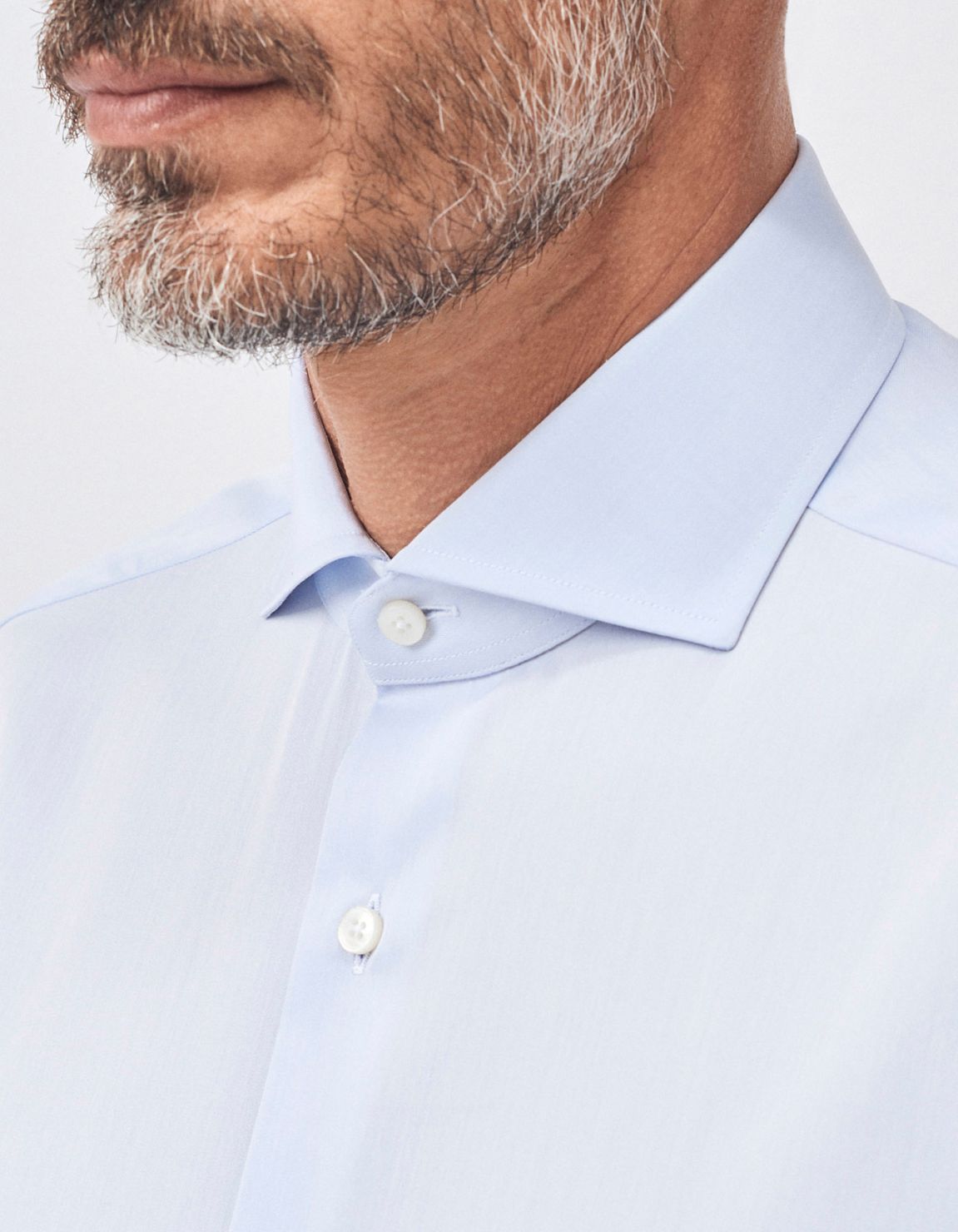 Camicia Collo francese Tinta Unita Twill Celeste chiaro Tailor Custom Fit 3