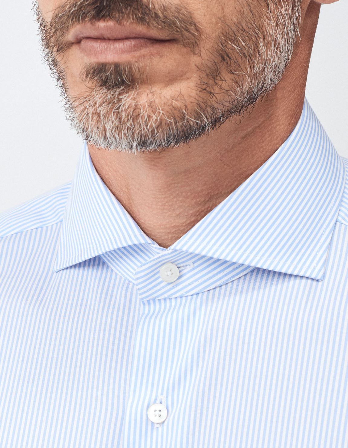 Shirt Collar cutaway Light Blue Twill Tailor Custom Fit 3