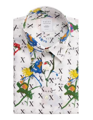 Camisa Cuello italiano Estampado Popelina Multicolor Tailor Custom Fit