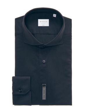 Navy Blue Textured Solid colour Shirt Collar cutaway Tailor Custom Fit