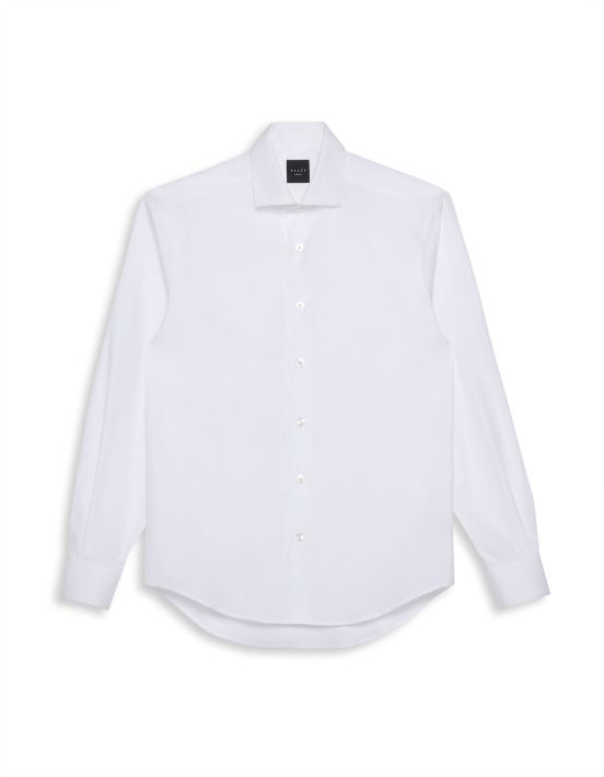 White Poplin Solid colour Shirt Collar small cutaway Evolution Classic Fit