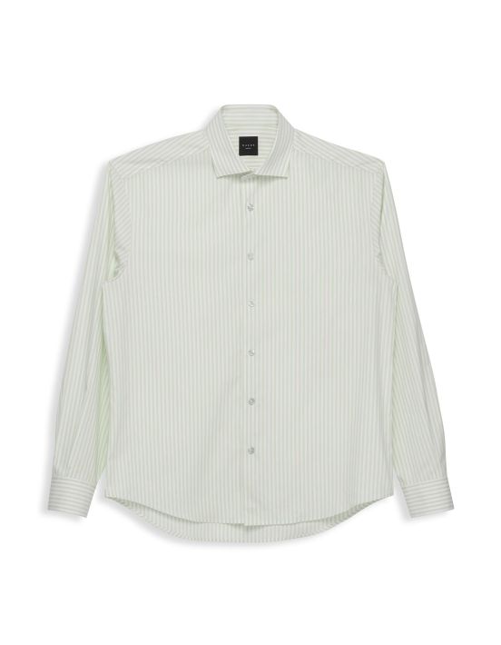 Green Poplin Stripe Shirt Collar small cutaway Evolution Classic Fit