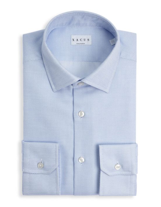 Light Blue Textured Pattern Shirt Collar spread Evolution Classic Fit