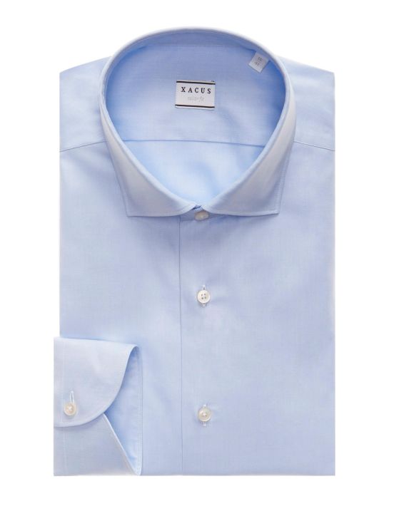 Deep Sky Blue Twill Solid colour Shirt Collar small cutaway Evolution Classic Fit