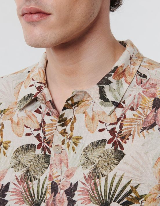 Multicolour Linen Pattern Shirt Collar spread Tailor Custom Fit hover